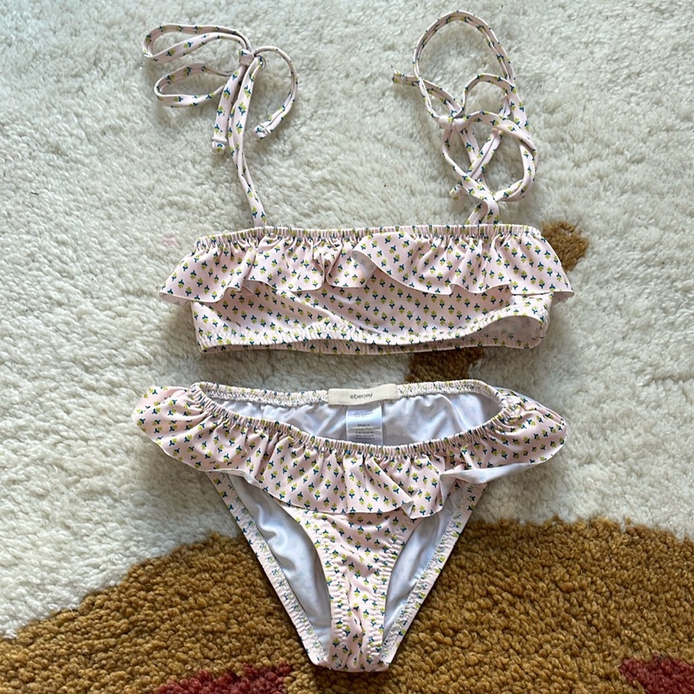Eberjey toddler bikini size 4 petite flowers